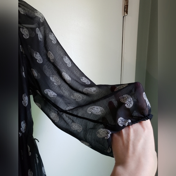 NWOT elegant black sheer ruffle dress - Picture 7 of 15